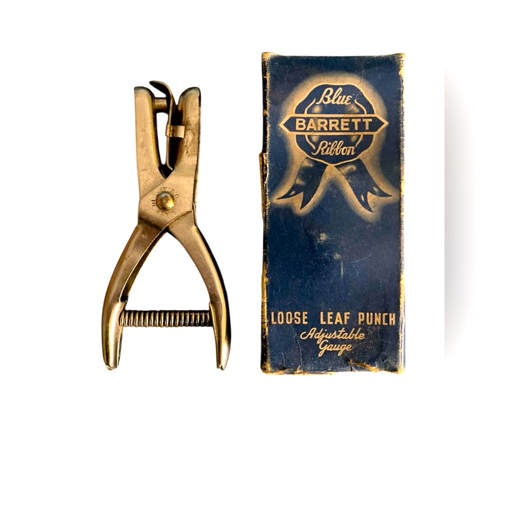 Vintage Blue Barrett Ribbon Loose Leaf Punch